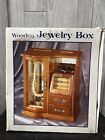 Vintage Wooden Jewelry Box 2 Drawer W/ Side Door Necklace Hanger W/ Mirror 90s