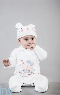 MINOTI/BABALUNO ABITO BAMBINO IN VELLUTO CON CAPPELLO ABBINATO *TAGLIE DA 0-3m A 9-12mths* - Immagine 1 di 4