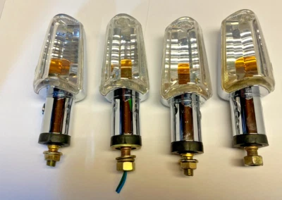 Krator * Indicador de señal universal cromado para motocicleta * Luz intermitente * 12V Foto 1 de 4