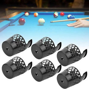 6Pcs Billiard Ball Storage Pockets Plastic Pool Table Web Baskets Drop Net Bag - Picture 1 of 12