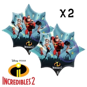 x 2 Disney's Pixar INCREDIBLES 2 Helium Foil Balloon Party Ware Decoration 14 '' - Picture 1 of 2