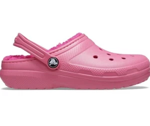 Crocs Kids Classic Lined Hyper Pink Clog Size J5 New - Picture 1 of 5