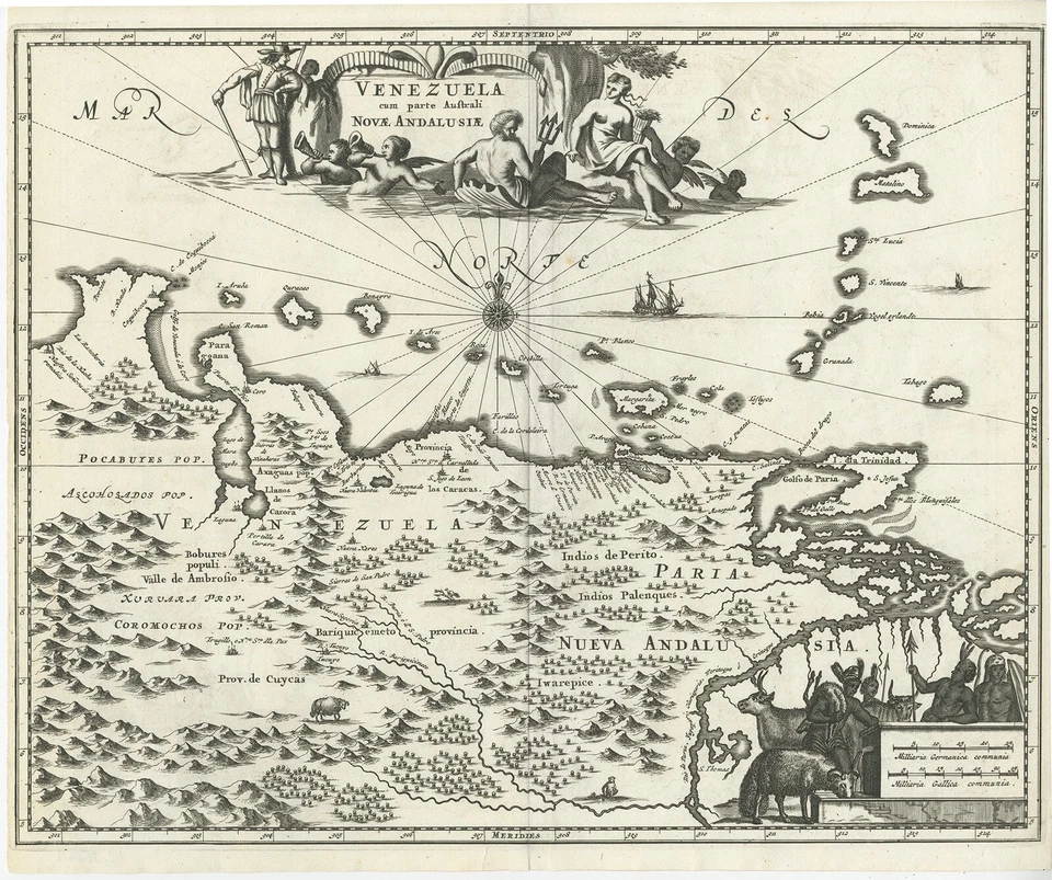 Оригинальная антикварная карта Венесуэлы - Изображение 1 из 1