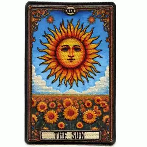 Sun Nineteenth Tarot Card Patch Spiritual Readings Psychic Sublimated Embroidere - Picture 1 of 2