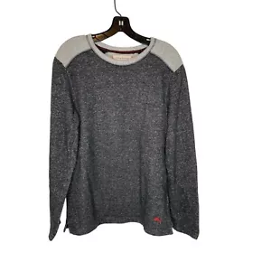 TOMMY BAHAMA MEN'S GRAY TWO-TONE FLEECE PULLOVER SWEATER SZ M - Picture 1 of 3
