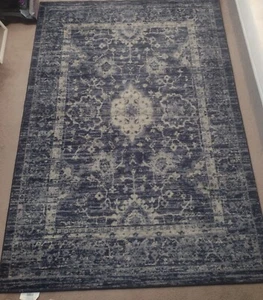 area rugs 5x7 Indigo Color skid resistant Threshold Brand Pre-owned - Picture 1 of 6