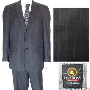 LEONIDA SU MISURA ~ COME NUOVE!!~TUTA CHAR GRIGIO LANA CASHMERE 44R PANTALONI 38X30 - Foto 1 di 17
