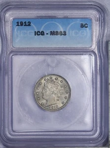 1912 Liberty V Nickel 5c ICG MS63 - Picture 1 of 4