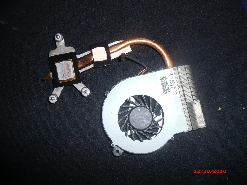 606609-001 607084-001 HP CPU COOLING FAN + HEATSINK G62-300 Compaq Presario CQ56 - Image 1 of 3