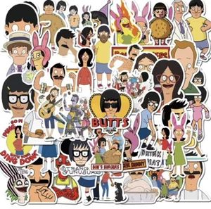 Burger Man Chef Stickers 50pk Family Food Bob Burgers Fun Stickers FREE SHIPPING - Picture 1 of 6