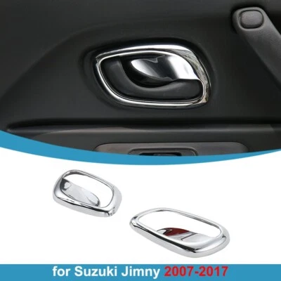 2 PIEZAS Manija de puerta interior cromada Tazón Calcomanía Cubierta Borde para Suzuki Jimny 2007-2017 Foto 1 de 4
