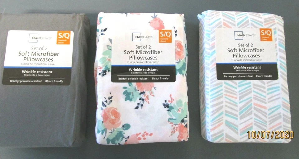 PILLOWCASE SET OF 2..MAINSTAYS..MICROFIBER..S/Q - Image 1 of 1