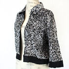 Morgan-Gual Vintage 80's Disco Black/White Sequin Open Front Jacket Bomber Small