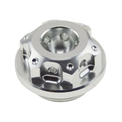 CNC Aluminum Filler Silver For Kawasaki Ninja ZX EX CNC GP Engine Oil Cap Fluid - Image 1 of 3