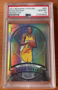 2007 Bowman Sterling Refractor /399 Kevin Durant PSA 10 Gem Mint - Picture 1 of 2