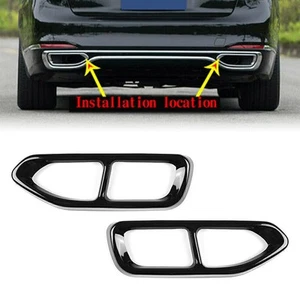 2x Embellecedores de escape negros cubierta de acero inoxidable escape para BMW Serie 7 G11 G12 16-18 - Imagen 1 de 6