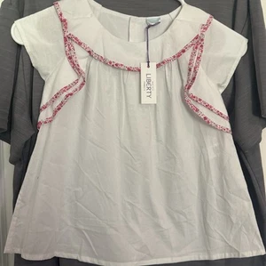 Edgehill Collection Girls Top Size 6X White Short Sleeve Cotton NEW NWT - Picture 1 of 5