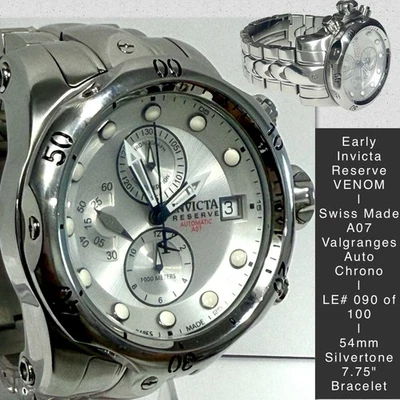 Reloj VENOM Invicta 54mm A07 Cronógrafo Automático | LE#090/100 | 7.75" Pulsera Foto 1 de 4