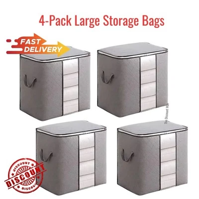 Сумки для хранения шкафа под кроватью органайзер контейнеры для хранения 4 шт. - Изображение 1 из 4