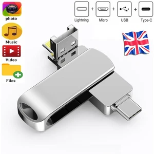 4 in 1 Memory Stick USB 3.0 Flash Drive Type C For iPhone Smartphone 2TB 1TB UK - Picture 1 of 9