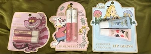 Disney Alice In Wonderland Lip Balm & Lip Gloss Set Of 3 Beauty Scented BNIB Wow - Picture 1 of 1
