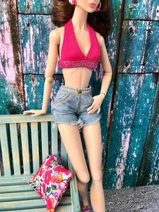 BQ-LUNE – Washed Denim Shorts for 12" 1/6 Scale Fashion Dolls - Picture 1 of 9