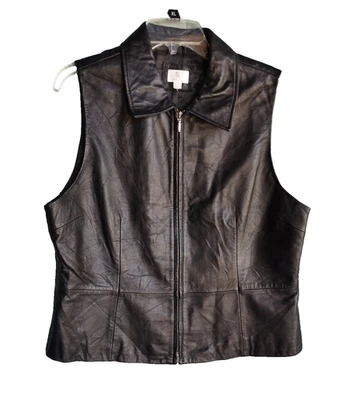  Жилет из овчины Apt 9 мягкая кожа черный женский размер XL - Изображение 1 из 4