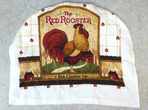 Home Decor' Kitchen Hanging Towel "The Red Rooster" Yellow Crochet Top NEW - Picture 1 of 2