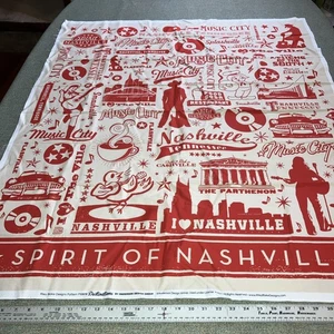Riley Blake Spirit of Nashville Quilt Panel 37” x 44” 100 % Baumwolle NEU rot/creme - Bild 1 von 5