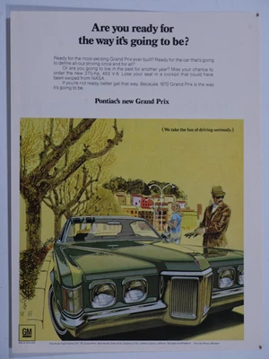 1970 Pontiac Grand Prix New Grand Prix GM 370 HP 455 V8 Original Print Ad - Image 1 of 3
