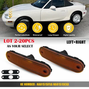 2-20X Front Bumper Side Marker Lights For 1990-05 Mazda Miata MX5 MX-5 Amber Len - Picture 1 of 35