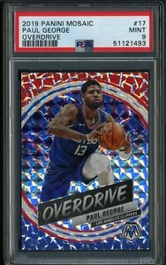 2019-20 Panini Mosaic Paul George Overdrive PSA 9 Card #17 Graded Hobby Only SSP - Picture 1 of 2