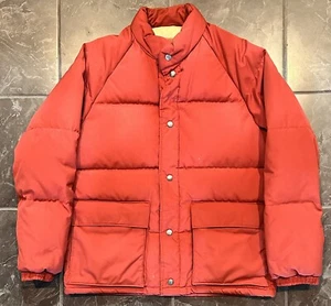 Vintage Puffer Gladiator by Camel Buttoned Down Red Coat Size L - Picture 1 of 2