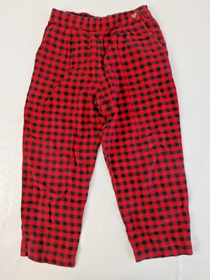 Hartstrings Pants Back Elastic Waistband Pockets Red Plaid Size 5  #15228 - Image 1 of 4