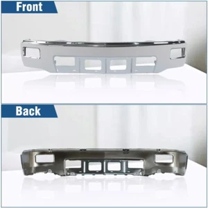 Chevy Silverado 1500 with Fog Chrome For 2014-2015 Front Steel Bumper Face Bar - Picture 1 of 13