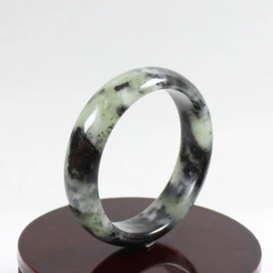 59mm Chinese Certified 100% Natural Black Green Xiu Jade Bracelet Bangle j5162 - Picture 1 of 12