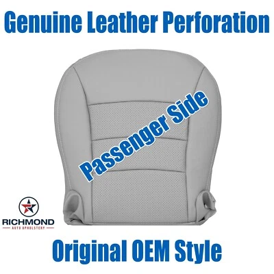 2005-2013 Chevy Corvette -Parsageiro Parte inferior lateral couro genuíno capa de assento cinza - Imagem 1 de 4