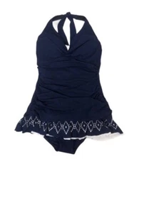 Profile by Gottex Enchantment Bandeau Swimdress One-Piece Swimsuit Women's Sz12 - Picture 1 of 14
