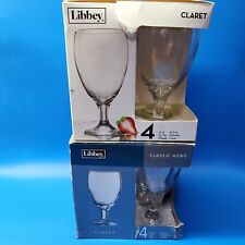 Libbey Glass CLARET Water Goblets Made In USA 16.25 Oz - Two Sets Of Four - NEW