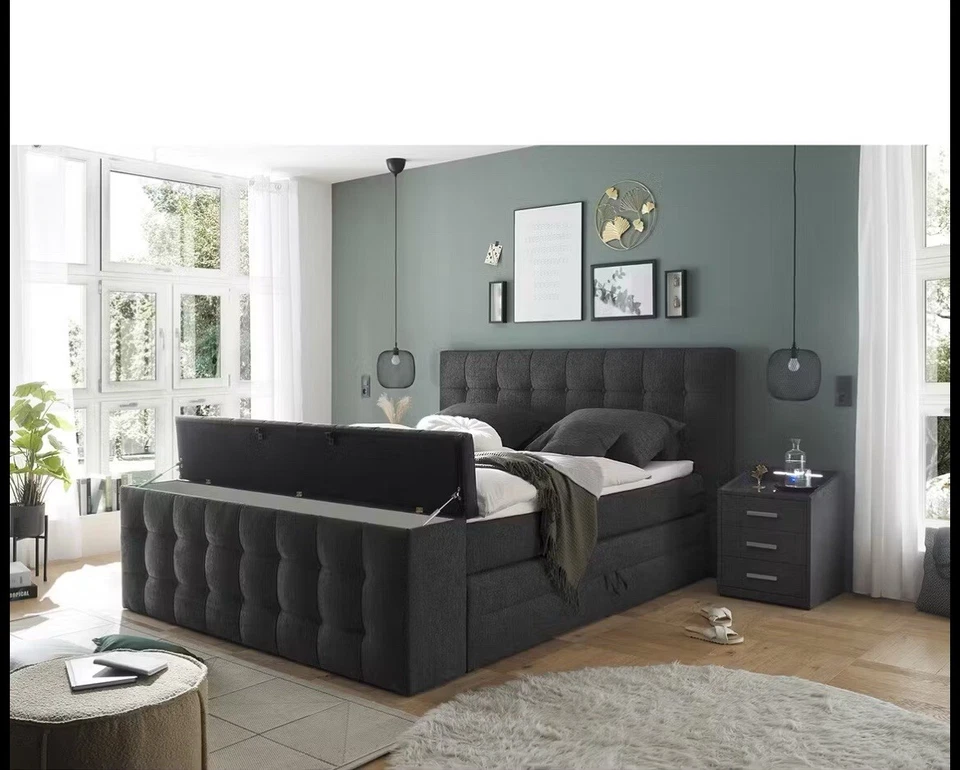 boxspringbett 180x200 mit bettkasten - Bild 1 von 4