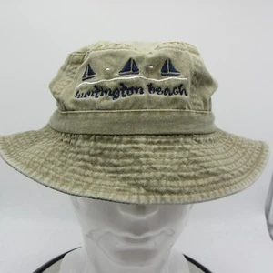 Hannington Beach California Kids Bucket Hat Cap Khaki Green Olive Ahead - Picture 1 of 13