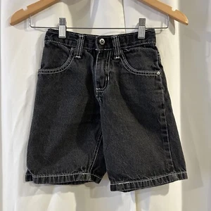 Vintage SouthPole Boys Black Denim Jean Shorts Size 5 Adjustable Waist - Picture 1 of 5