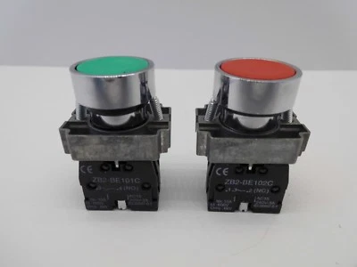 XB2 GREEN RED 22MM PANEL MOUNTING PUSHBUTTON N/O N/C CONTACT START STOP