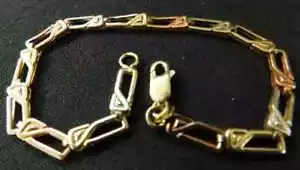14k Tri Color Gold Bracelet 5.5 grams - Picture 1 of 8