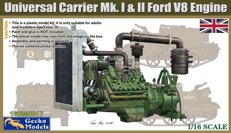 Gecko Models 16GM0017 1/16 Ford V8 Engine For Universal Carrier Mk. I & II - Image 1 of 1