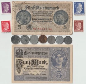 Original Rare Old WW2 WWII Germany Note Stamp Eagle Coin German Collection Lot - Picture 1 of 2
