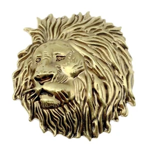 Lion Belt Buckle Western Cowboy Native American Motorcyclist (HLN-04-G) - Picture 1 of 2