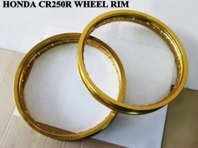 Fit HONDA CR250R 1978-1988 ALU YELLOW GOLD FRONT & REAR 18" WHEEL RIM  #BI3708# Foto 1 de 4