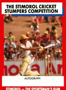1990 1991 Australia Test Cricket Stimorol Card - Ian Chappell - Imagen 1 de 3