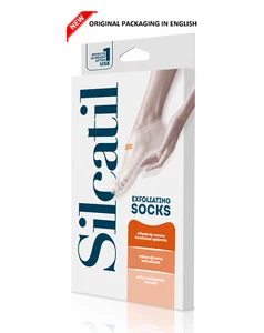 SILCATIL exfoliating socks effectively remove calluses packaging in English - Picture 1 of 3